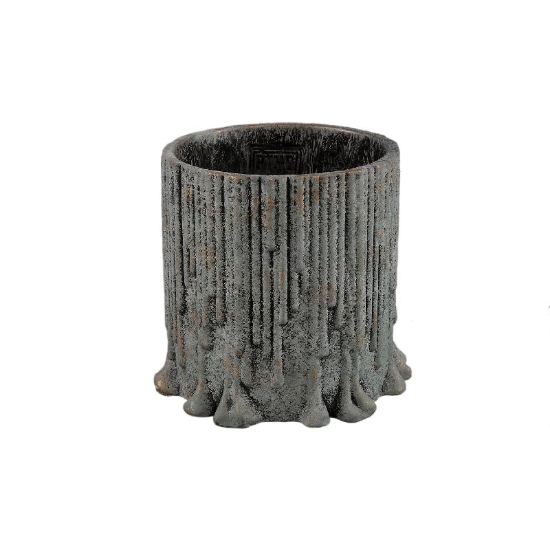 Planter – Cement Finish, Dripping Design, Grey, M – Indiana | PTMD
