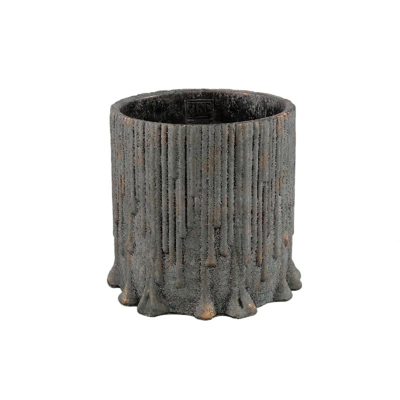 Pot - Cement Surface, Dripping Design, Grey, L - Indiana | PTMD