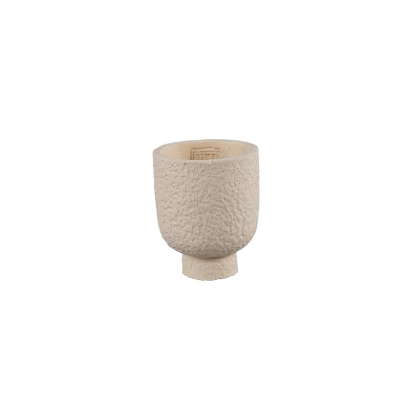 Flowerpot - Round Cement, Rough Surface, Cream, XS – Monder | PTMD