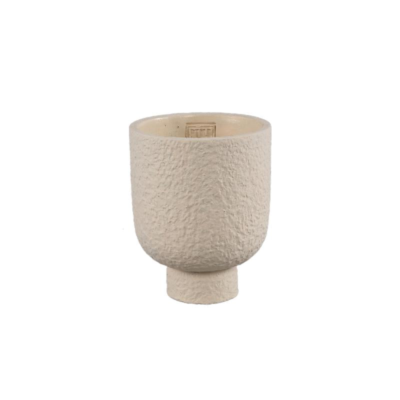 Flower Pot - Round Cement, Rough Surface, Cream, S – Monder | PTMD