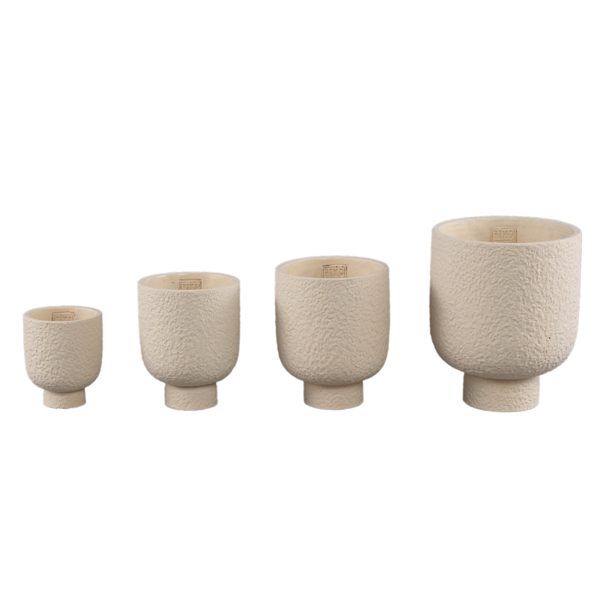 Flower Pot - Round Cement, Rough Surface, Cream, L – Monder | PTMD