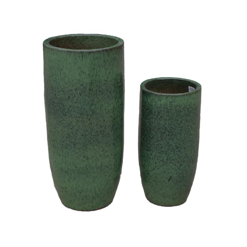 Pot – Ceramic Material, Glazed Surface, Green Color Scheme – Dezzel | PTMD
