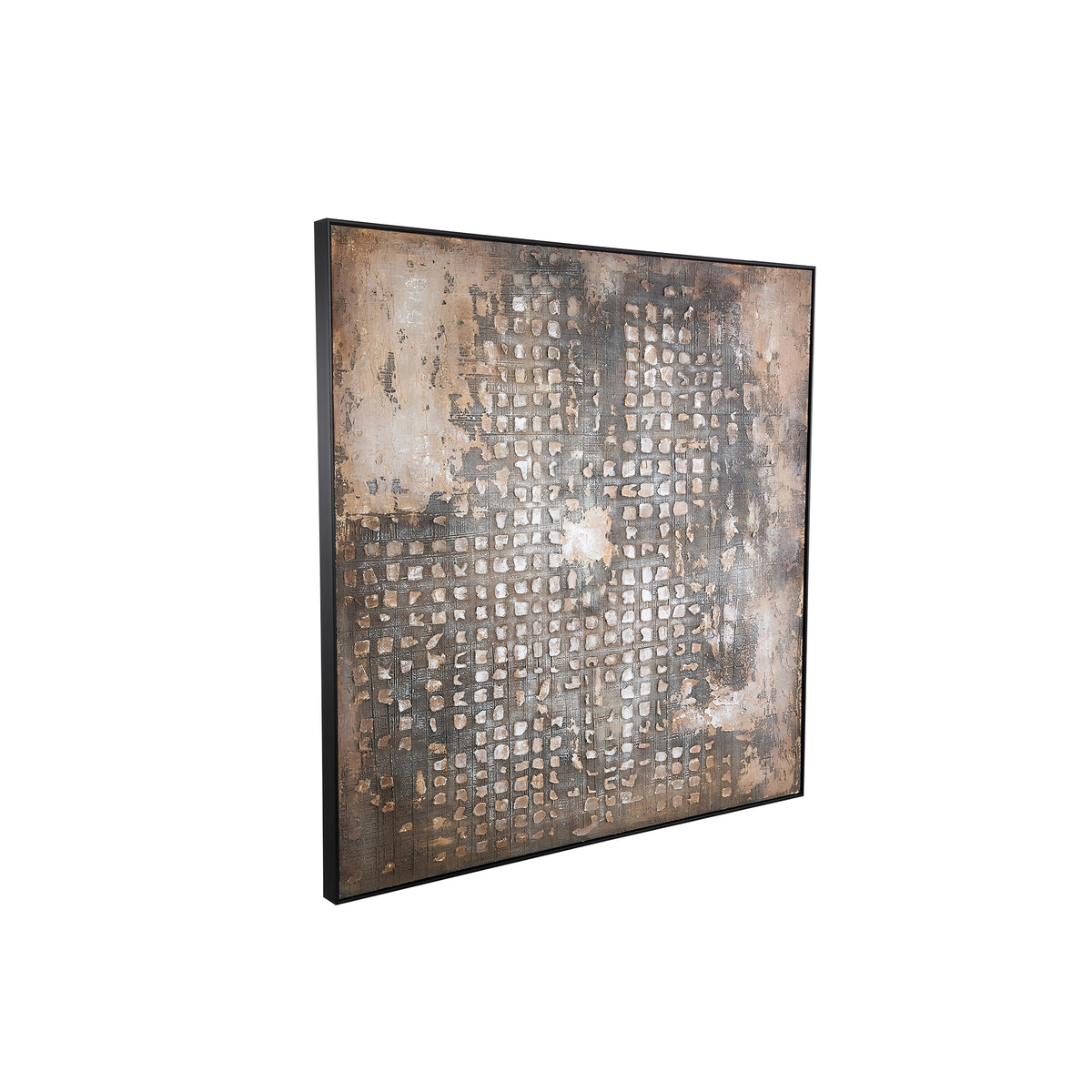Wandbild – Raues Muster Design, Quadratische Form, Mischmaterial, Dunkelbraun – Pathe | PTMD