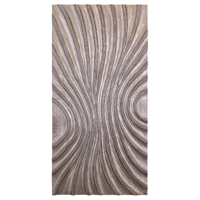 MDF wall panel in dark brown with a glossy finish, wave texture, rectangular shape, L – Reddie | PTMD