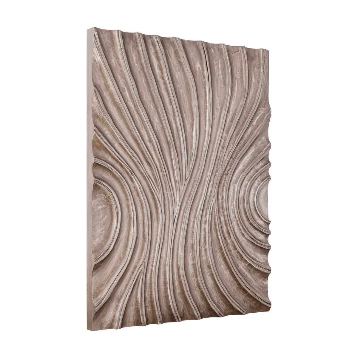 Wall panel made of MDF in dark brown with a glossy finish, wave structure, rectangular shape, M – Reddie | PTMD
