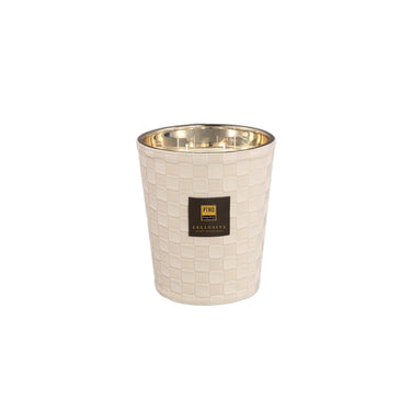 Kerze aus Glas mit Lederdetail & handveredeltem Finish (900 g) – Clean Linen | PTMD - Esszett Luxury | Stilvolles Wohnen mit Charakter