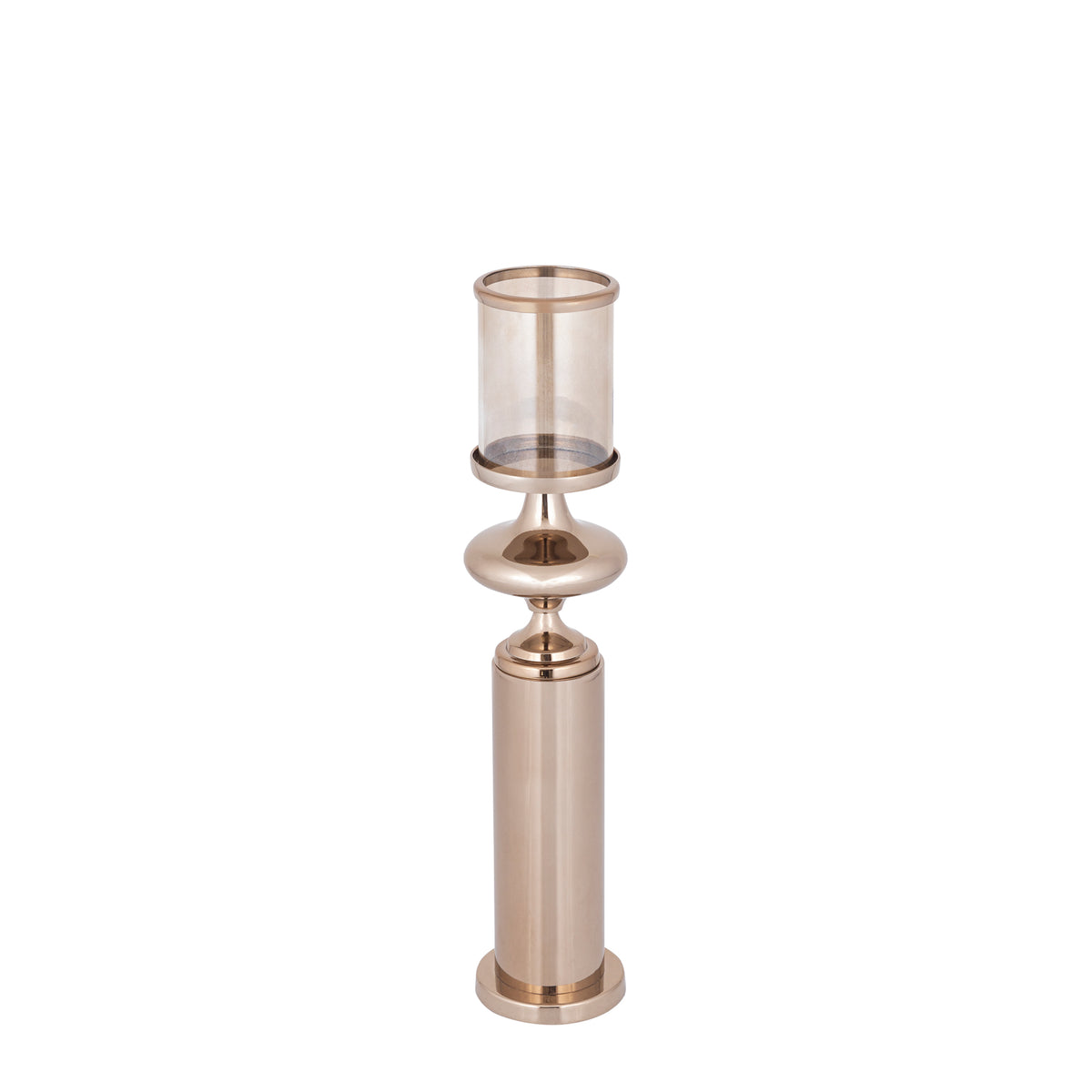 Windlicht – Edelstahl Rahmen, Glas Zylinder, Bronze Farbgebung, L – Rodire | PTMD