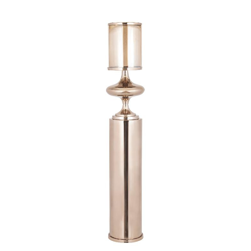Floor lantern – Stainless Steel Frame, Glass Cylinder, Bronze Finish, L – Rodire | PTMD