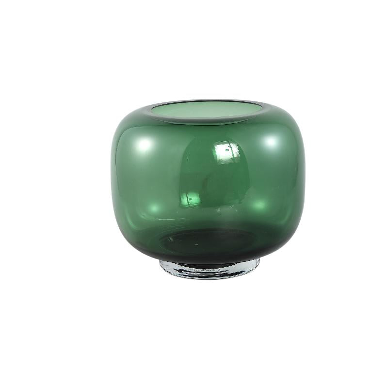 Vase - Glass Material, Round Design, Green Shade, L - Mexx | PTMD