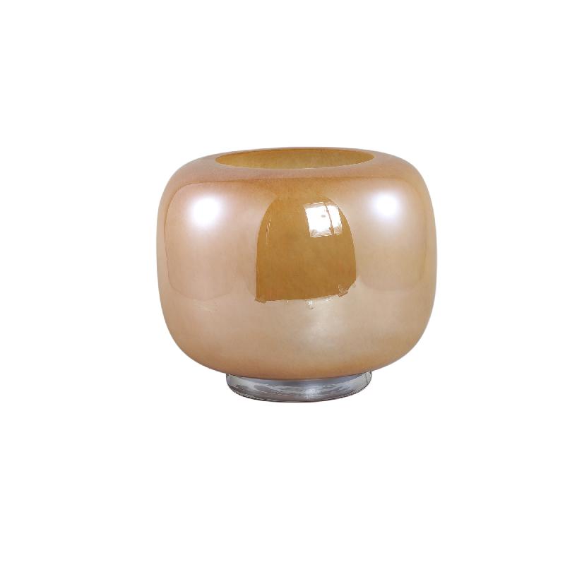 Vase – Glass Material, Round Design, Caramel Shade, L – Mexx | PTMD
