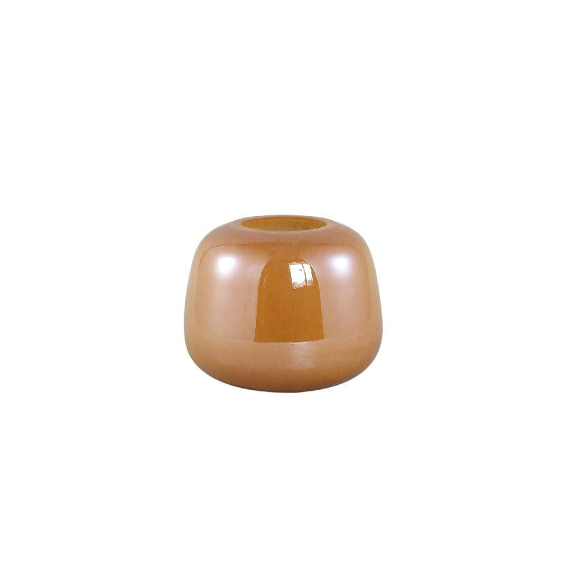 Vase – Glass Material, Round Design, Caramel Hue, S – Mexx | PTMD