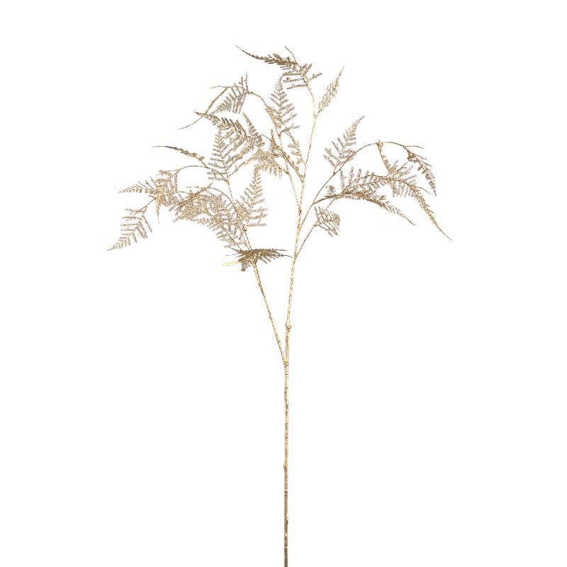 Kunstpflanze - Goldener Farn Spray, Kunststoff, Eisenmetall | PTMD