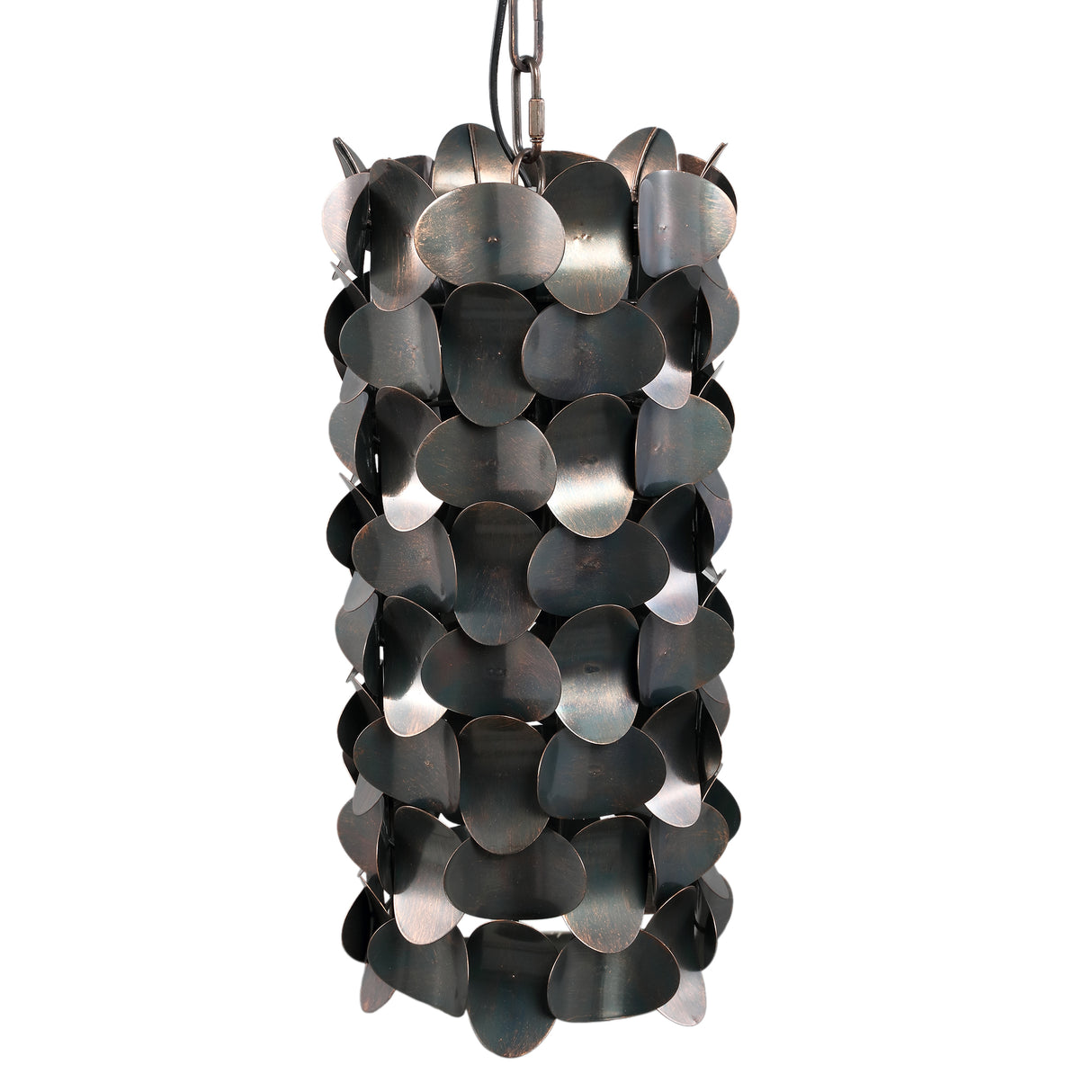 Iron hanging lamp with black finish and circular shape, S – Jaye | PTMD