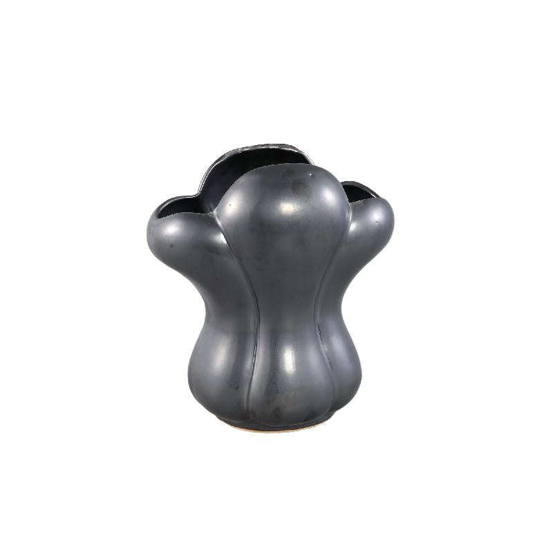 Vase – black color scheme, French lily motif, ceramic surface, M – Mellie | PTMD