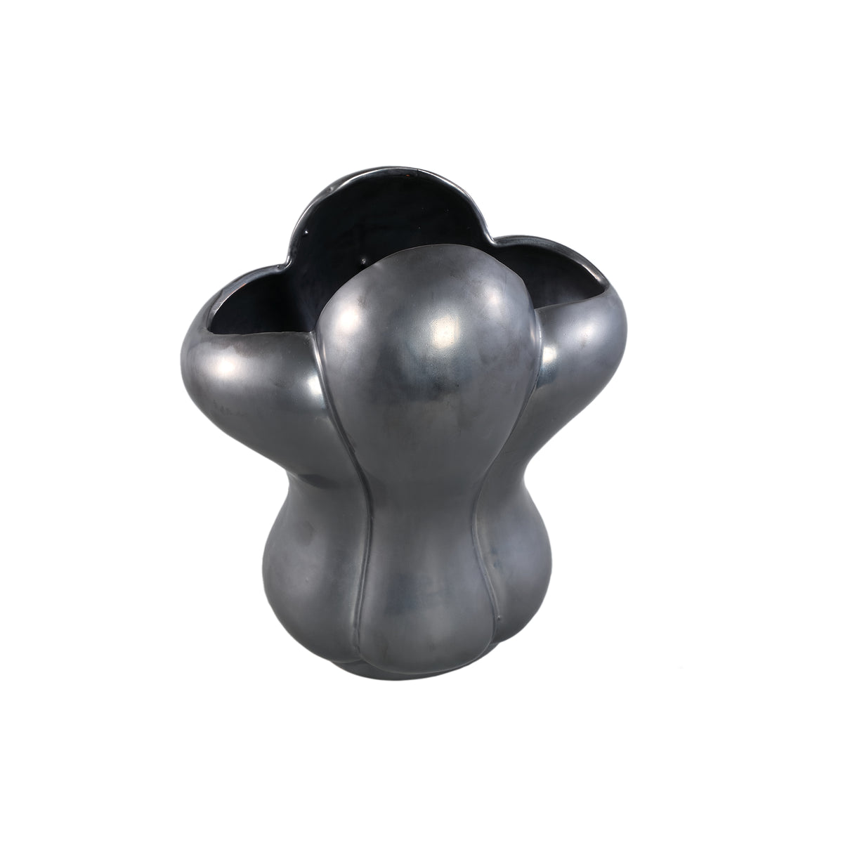 Vase – black color design, French lily motif, ceramic surface, L – Mellie | PTMD