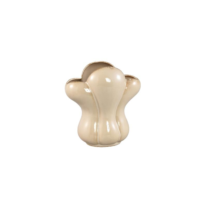 Vase - cream design, French lily motif, ceramic surface, S - Mellie | PTMD