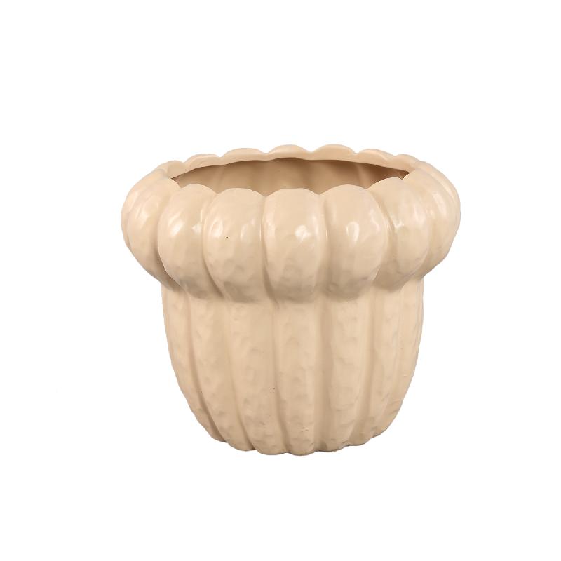 Topf – Runde Form, Keramik Material, Geripptes Design, L – Samaran | PTMD