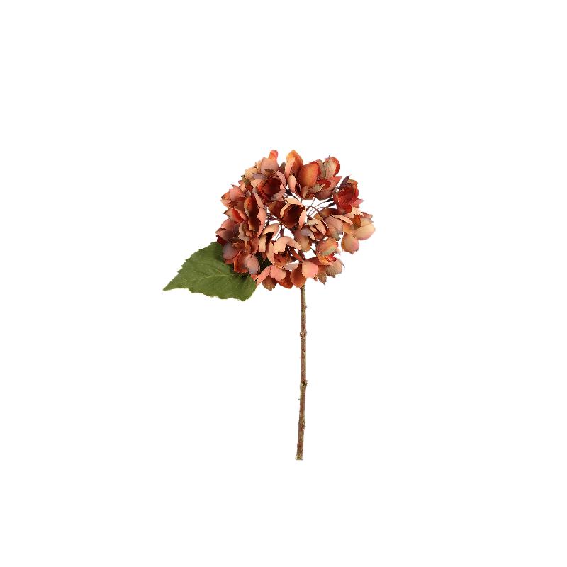 Hortensienblume - Rostfarbene Hortensienstängel, Stoff & Kunststoff, S | PTMD