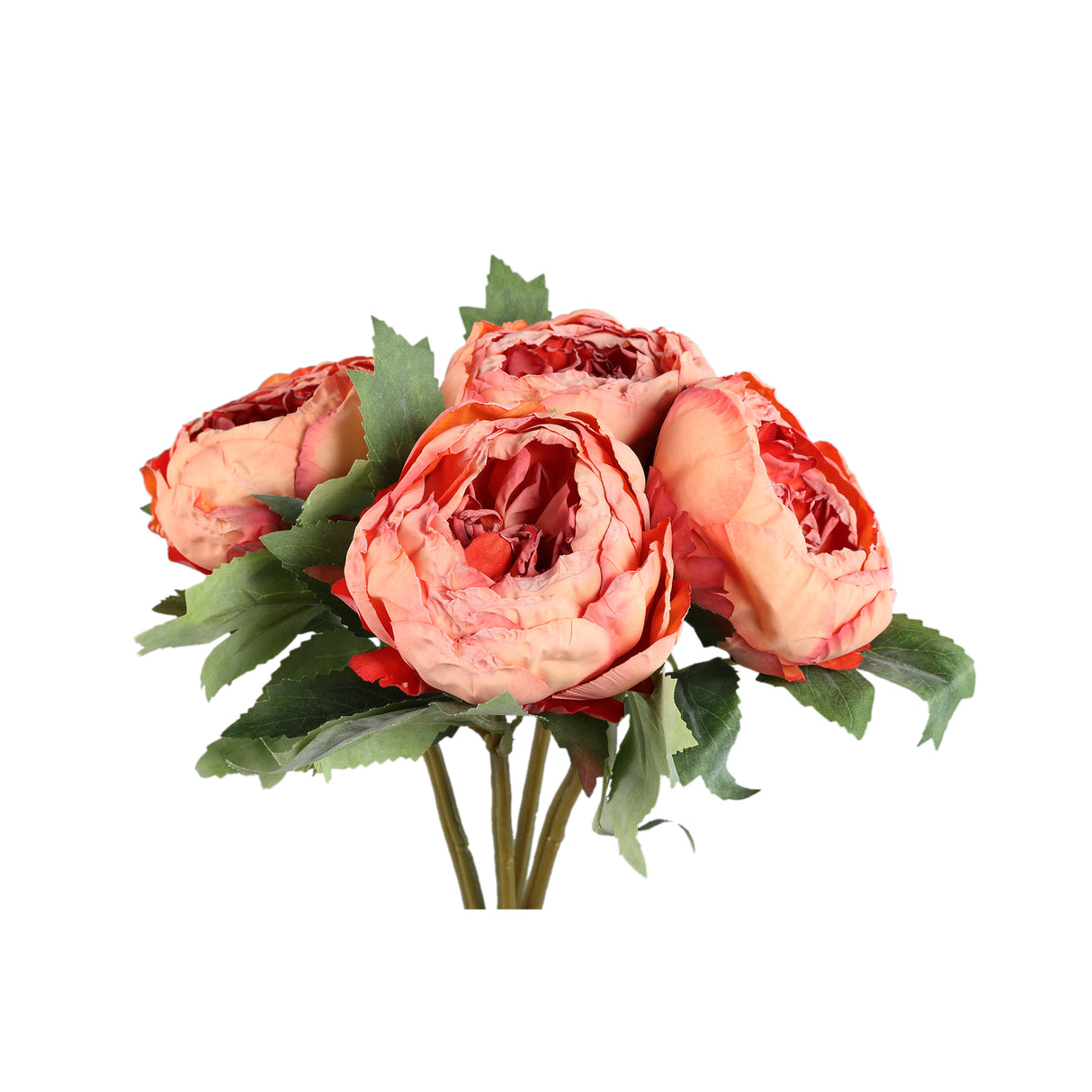 Peony – Orange Peony Bush, Fabric Material, Elegant Design, M | PTMD