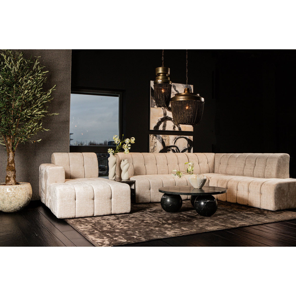 Corner Sofa – Corner Element Design, Fabric Cover, Left-Hand Version – Palermo | PTMD