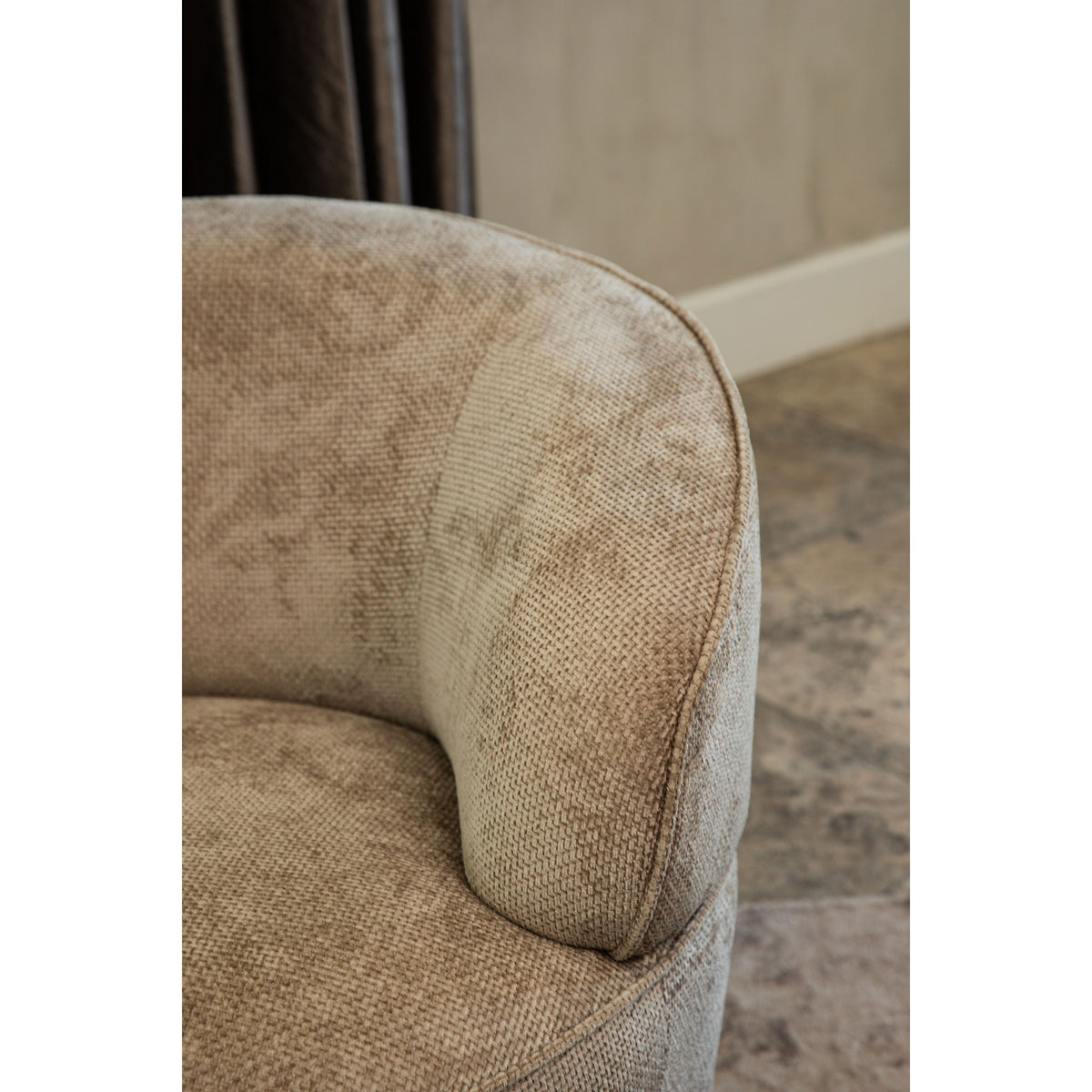 Armchair – Eden Fabric Upholstery, Beige Surface, Padded Seat – Filou | PTMD