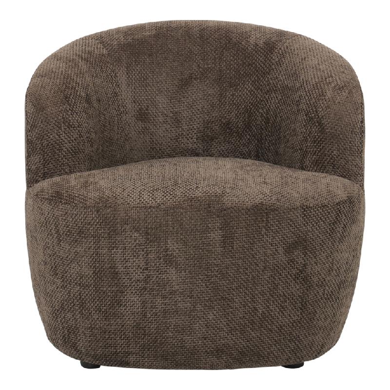 Armchair – Eden Fabric Upholstery, Brown Finish, Upholstered Seat – Grasa | PTMD