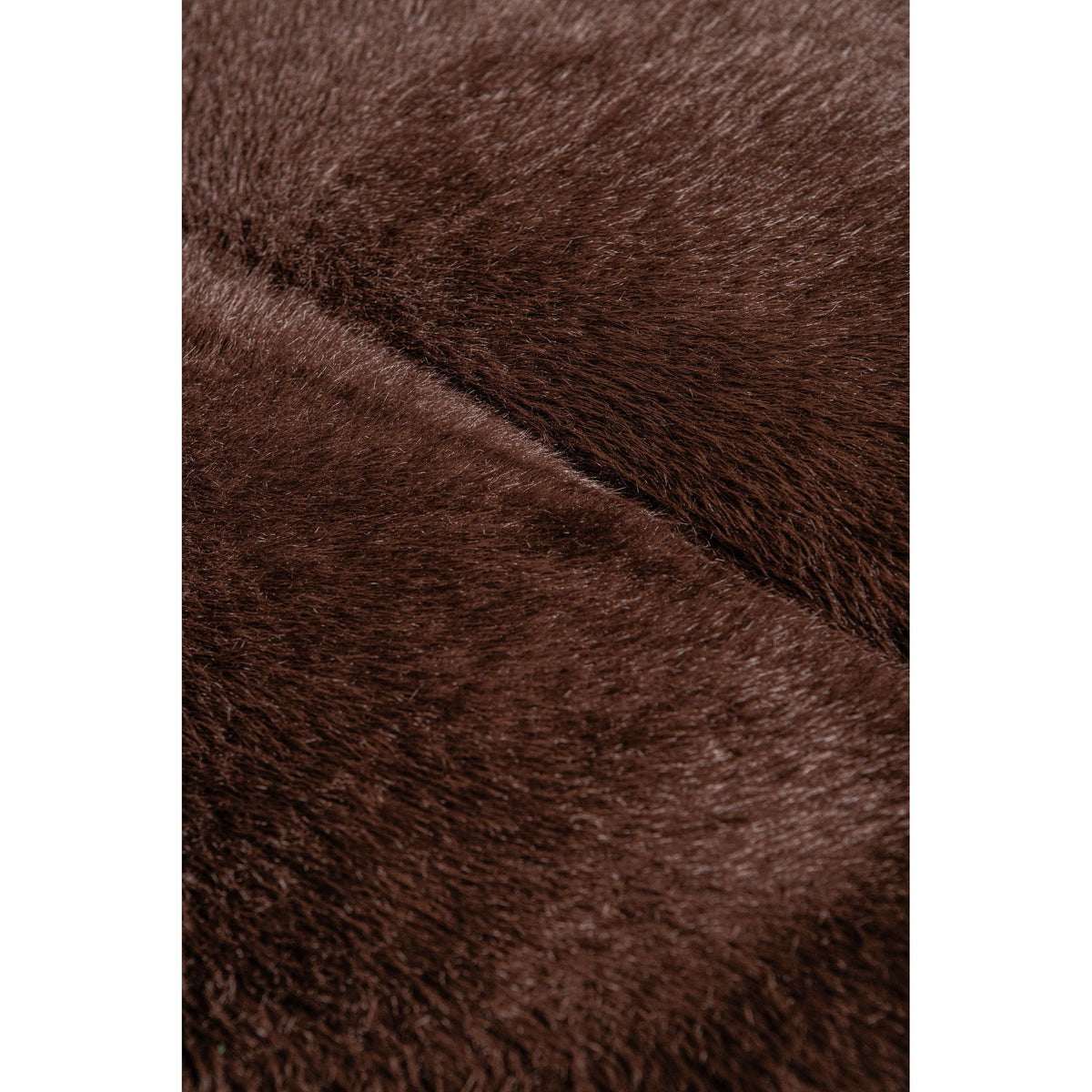 Armchair – Faux Fur Fabric Upholstery, Dark Brown Finish, Upholstered Seat – Furia | PTMD