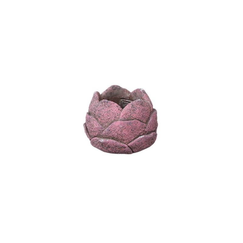 Blumentopf - Zement, Blumenform, Strukturierte Oberfläche, Rosa Farbe, XS – Flowi | PTMD