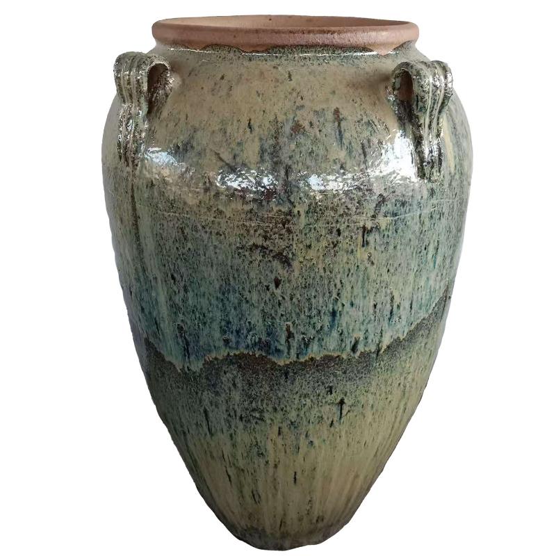 Pot – Ceramic Material, Round Shape, Natural Blue, Tall Shape – Lisie | PTMD