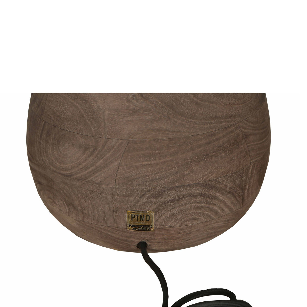 Mango Wood Table Lamp, Brown, Round, Natural, Decorative, Low – Peake | PTMD