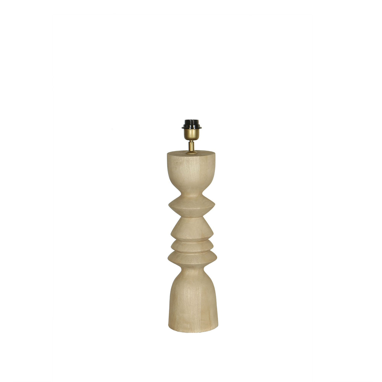 Tischlampe aus Mangoholz mit Naturton und schlankem Design in runder Form – Elaine | PTMD