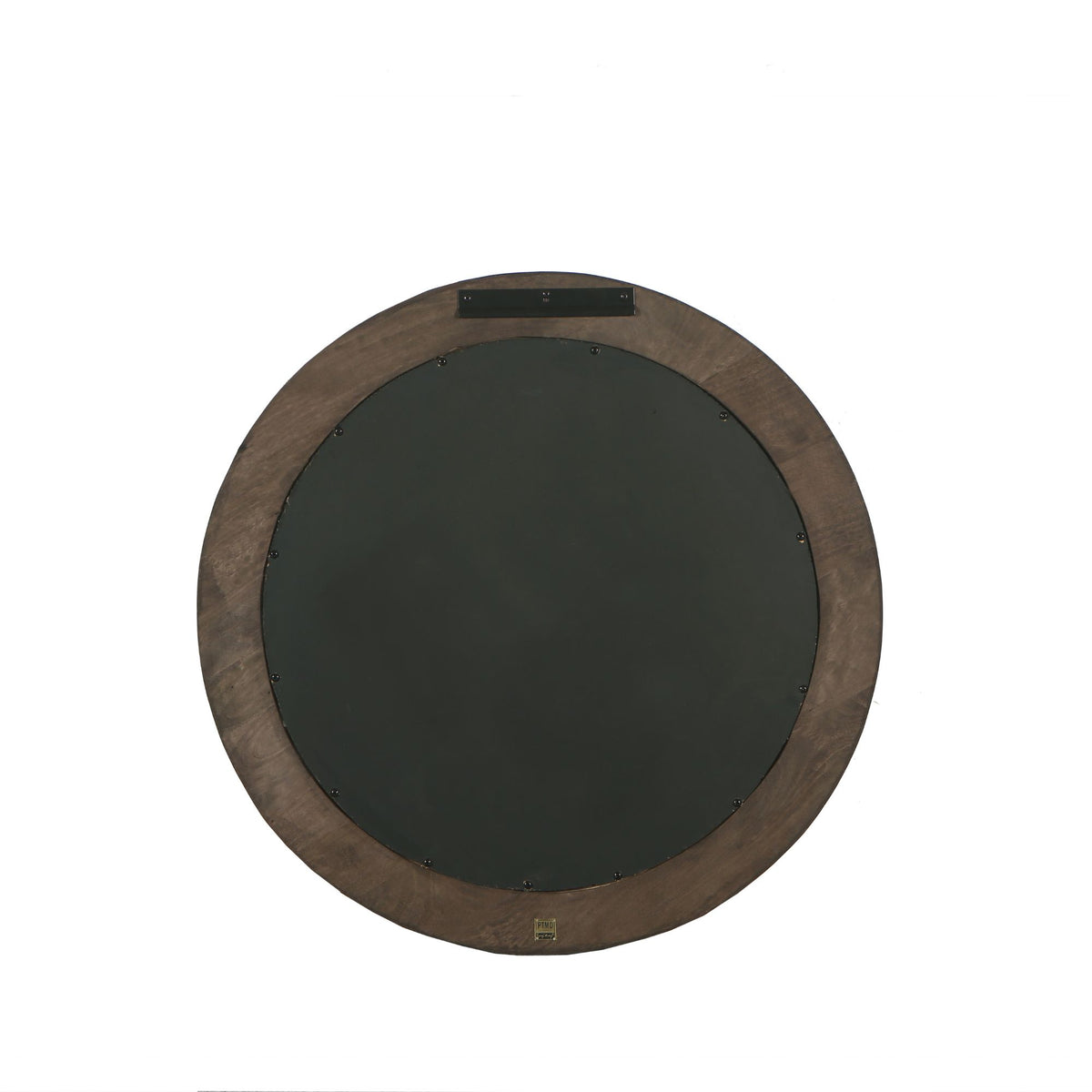 Wandspiegel aus Mangoholz mit runder Form, massivem Rahmen und Braun-Finish, S – Noam | PTMD