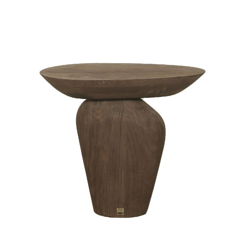Side Table – Mango Wood, Organic Shape, Dark Brown – Harshad | PTMD