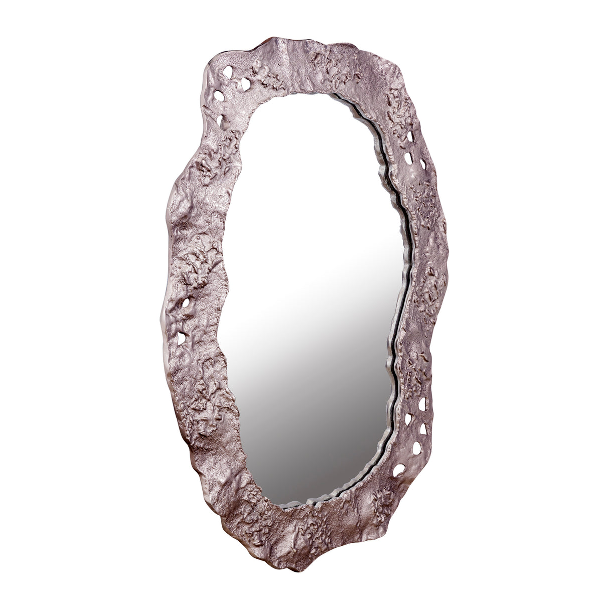 Spiegel – Raues Design, Ovale Form, Aluminium Material, Bronze – Kariss | PTMD