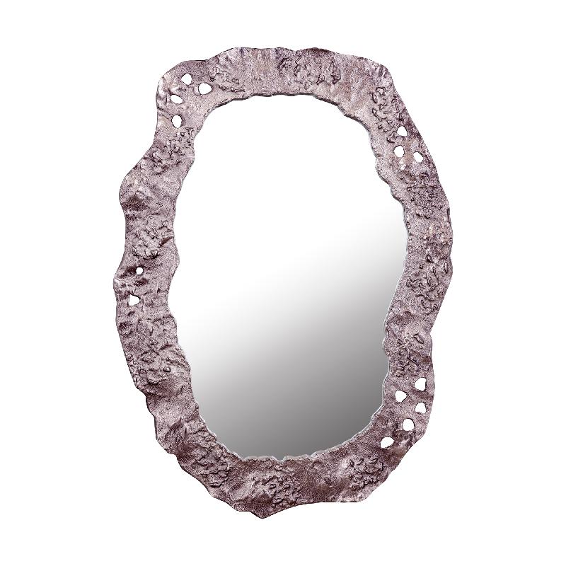 Spiegel – Raues Design, Ovale Form, Aluminium Material, Bronze – Kariss | PTMD