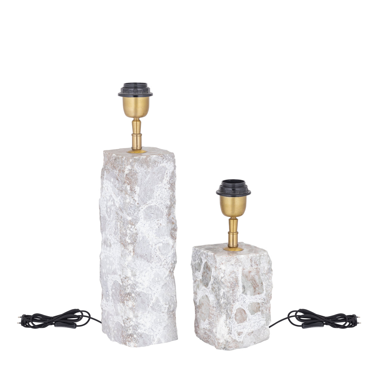 Tischlampe aus Marmor und Aluminium mit Naturton und quadratischer Form, S – Rester | PTMD