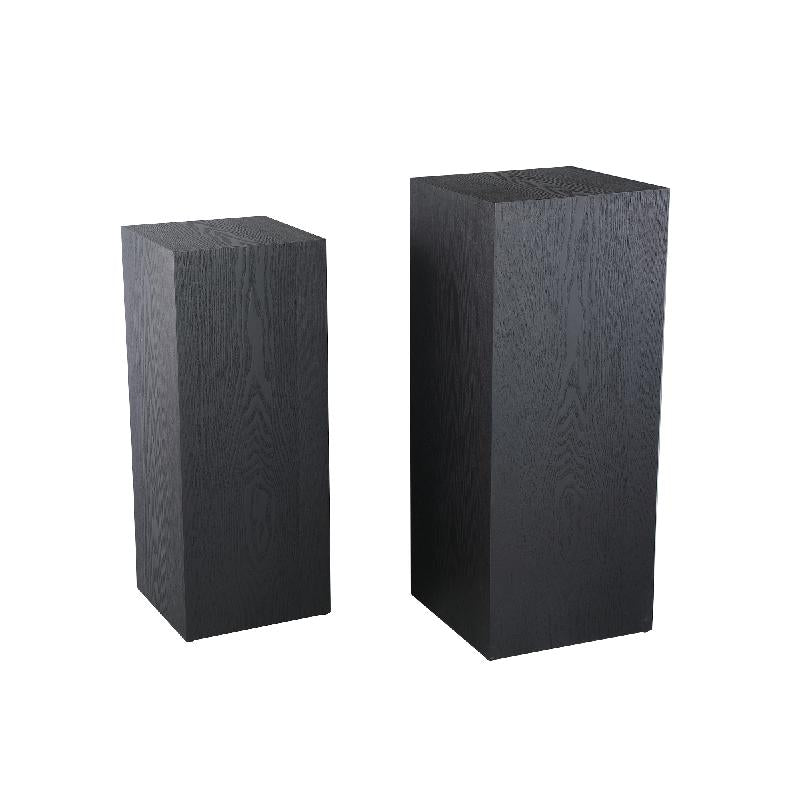 Column made of wood with veneer surface, black finish, semi-handcrafted – Tiess | PTMD