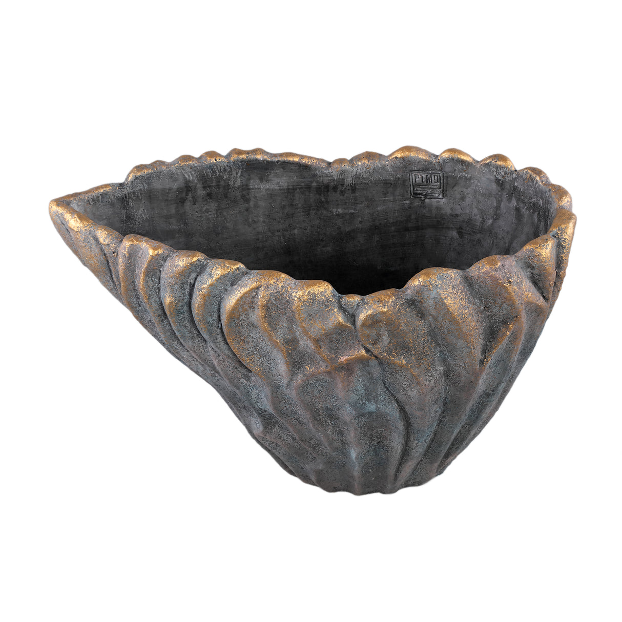 Vase – Grey, Wave Design, Cement Material, XL – Vakas | PTMD