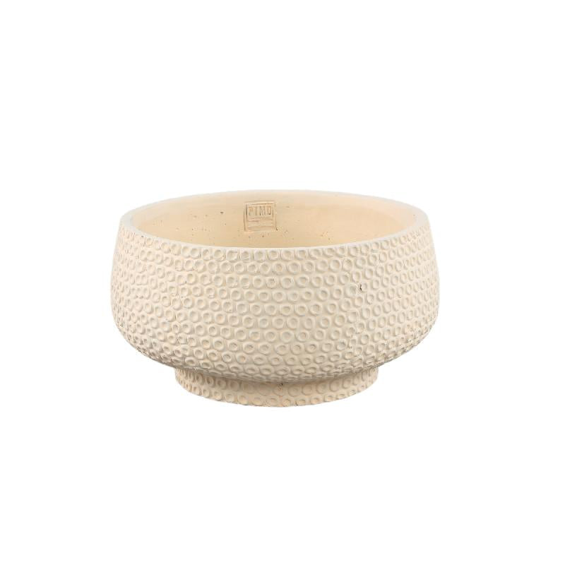 Bowl - Round Cement, Dot Pattern, Cream, L – Laim | PTMD