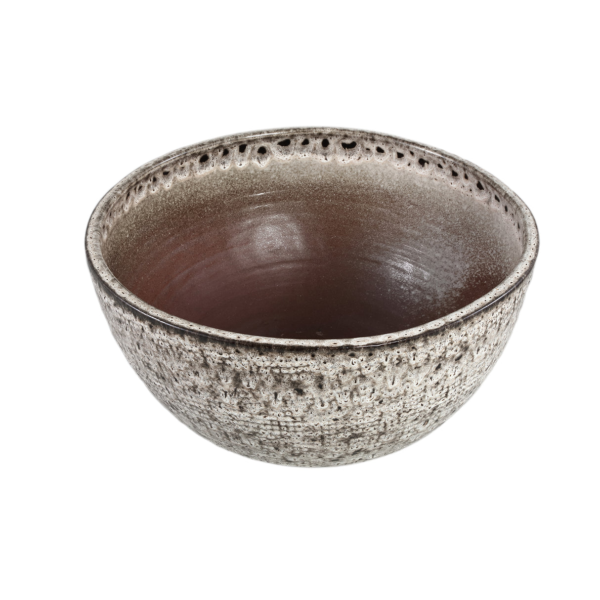 Bowl - White Surface, Round Shape, Gray Pattern, Ceramic, L - Elana | PTMD