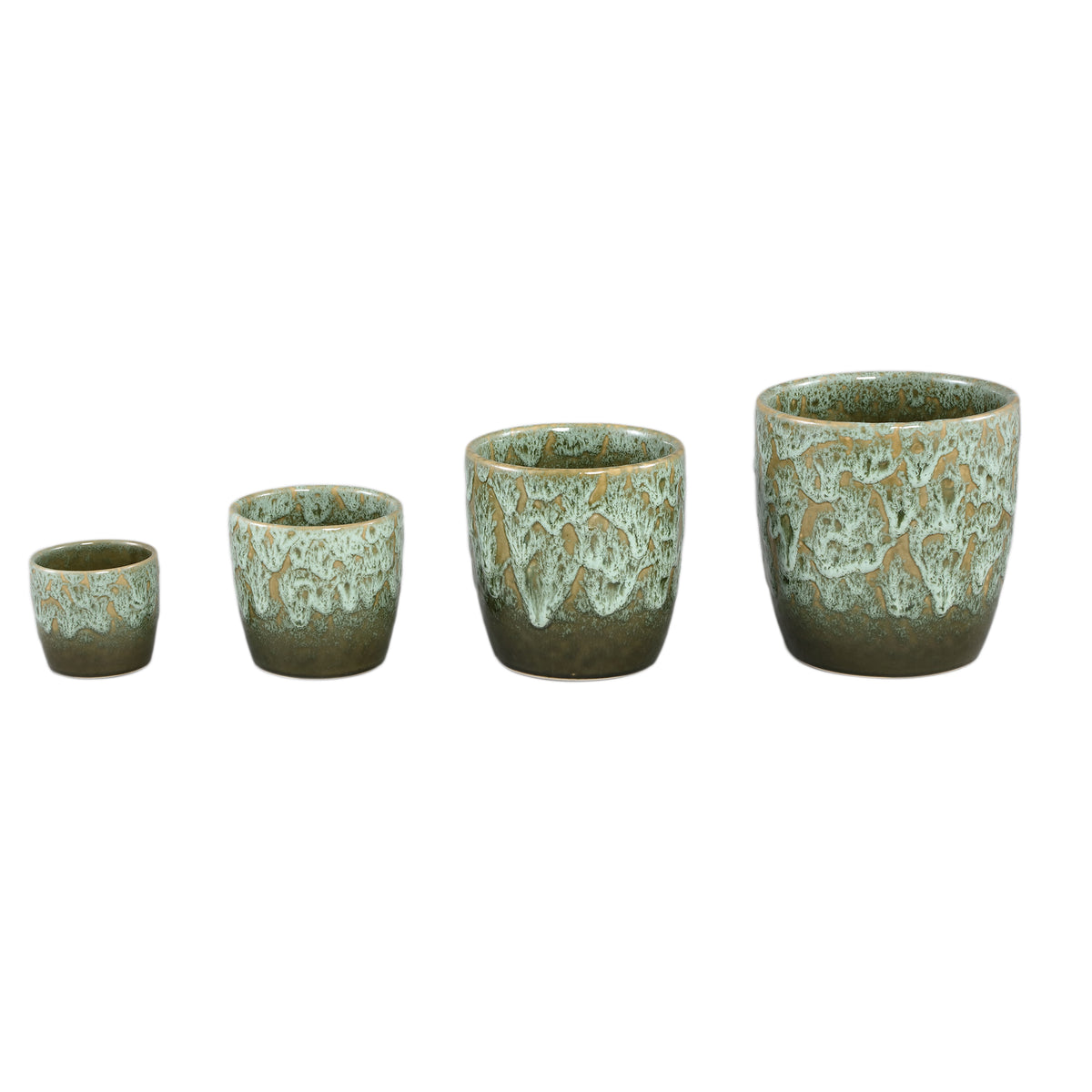 Topf – Glasur Finish, Keramik Material, Modernes Design, Dunkelgrün, M - Braxton | PTMD