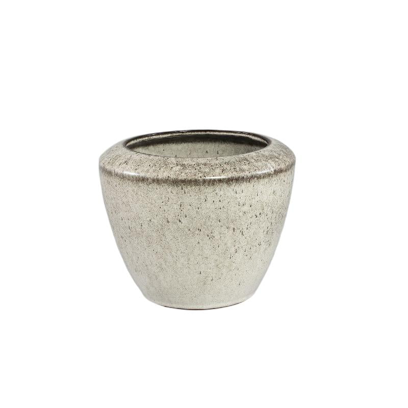 Flower Pot – Beige Finish, Round Shape, Smooth Surface, Ceramic Material, S – Kyleigh | PTMD