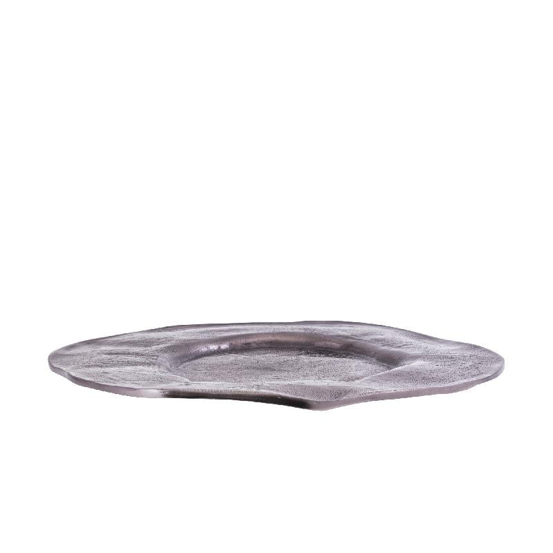 Teller – Wellen Design, Organische Form, Aluminium Material, Schwarz, L – Linke | PTMD