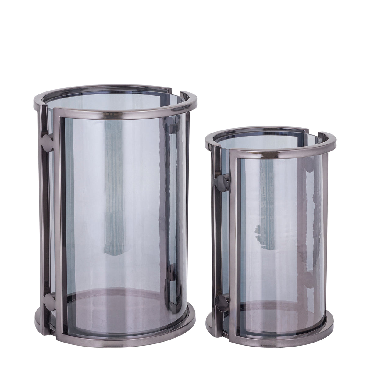 Windlicht – Modernes Design, Runde Form, Edelstahl Material, Schwarz, L – Jarie | PTMD