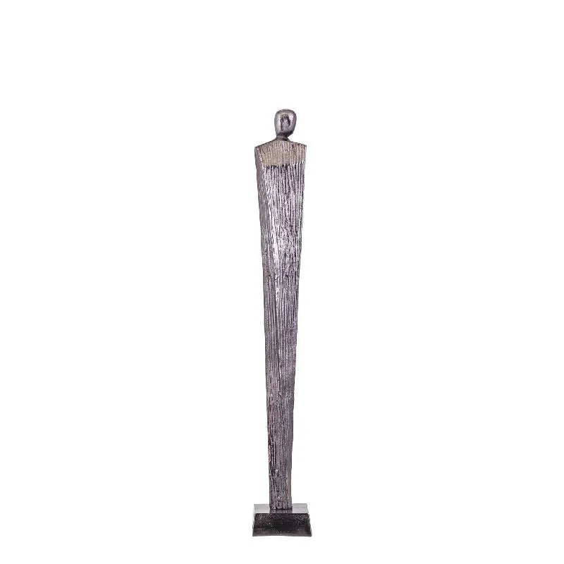 Statue - Aluminum, handmade, gunmetal finish, male form, sculptural, L – Symon | PTMD