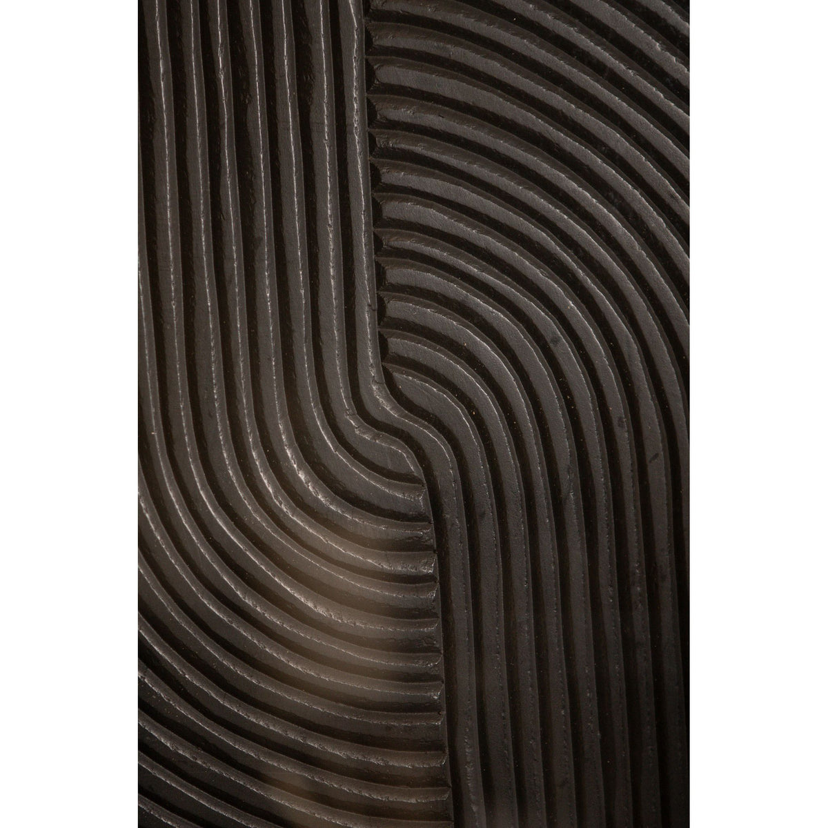 Wandpaneel – Linien Muster, MDF Holz, Schwarzer Farbton, L – Elasah | PTMD