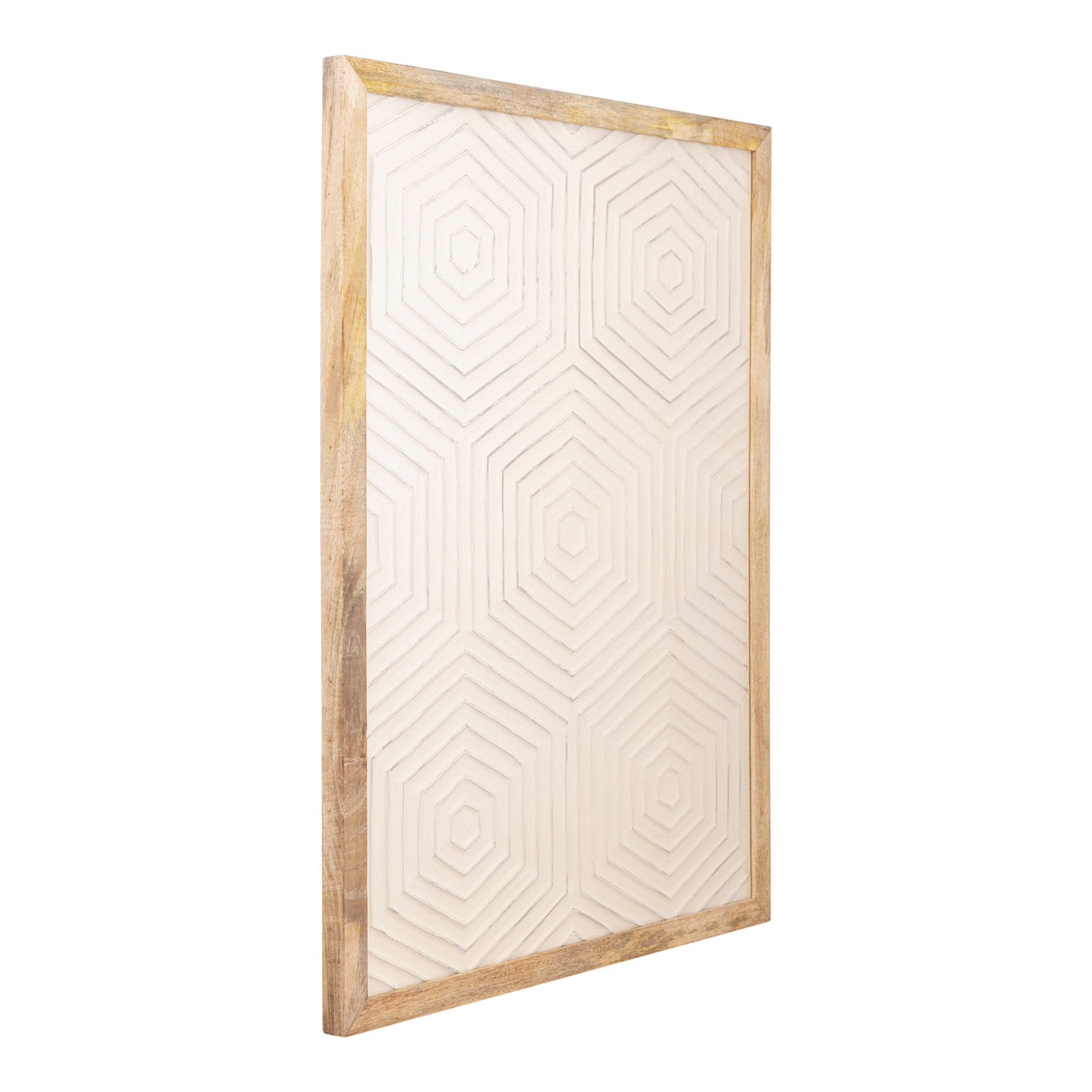 Wandpaneel – Hexagon Muster, MDF Holz, Weißer Farbton, L – Elasah | PTMD