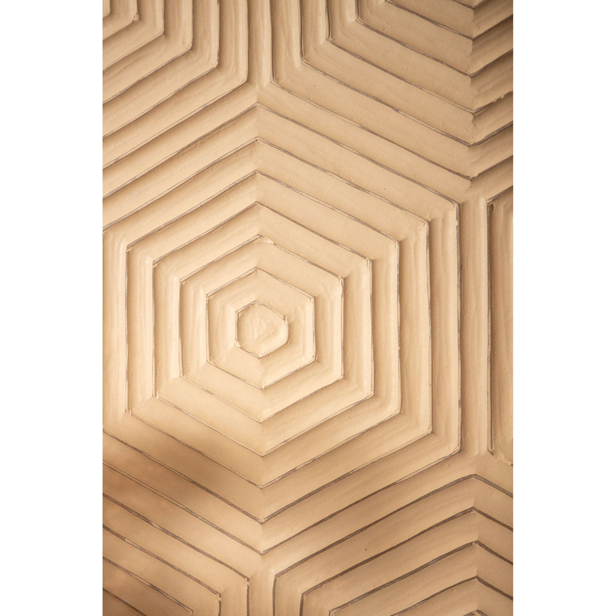 Wandpaneel – Hexagon Muster, MDF Holz, Weißer Farbton, L – Elasah | PTMD
