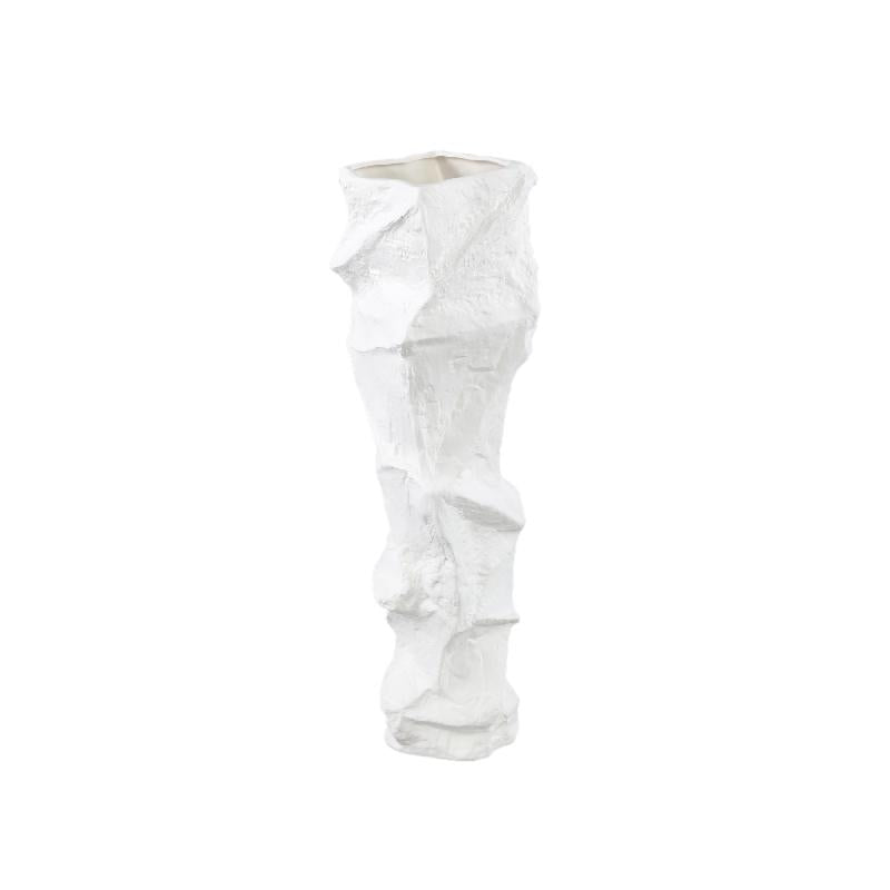 Vase – Stoneware Ceramic, Organic Design, White, Tall Form – Kellie | PTMD