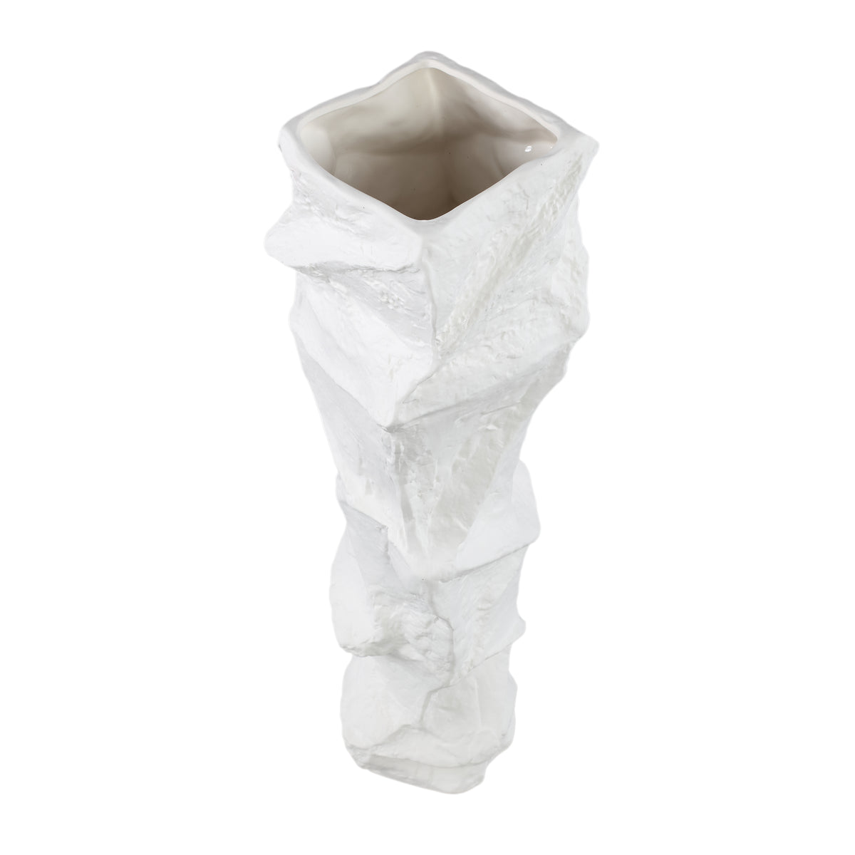 Vase – Stoneware Ceramic, Organic Design, White, Tall Form – Kellie | PTMD
